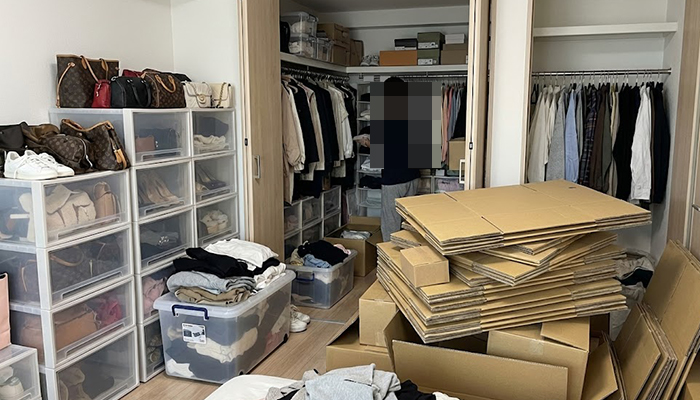 石川県内灘町にて、引っ越し前の荷物の片付け、不用品の処分の事例